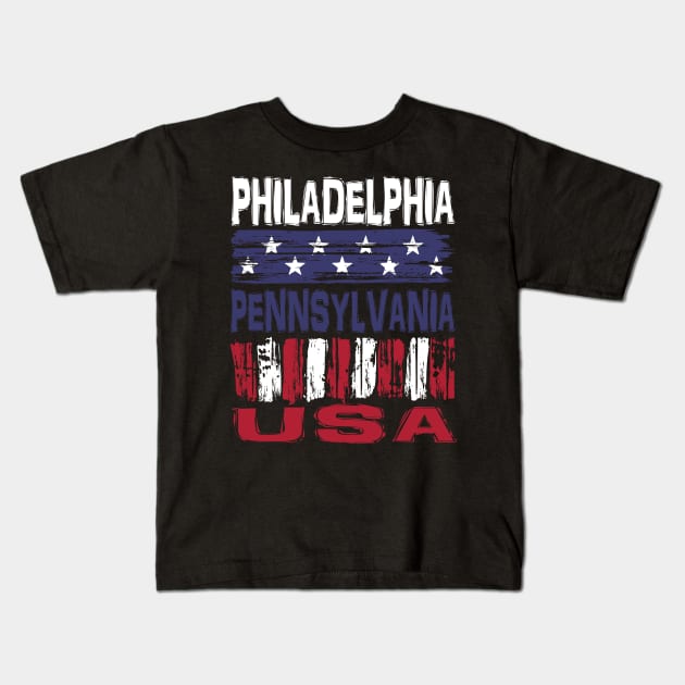 Philadelphia Pennsylvania USA T-Shirt Kids T-Shirt by Nerd_art